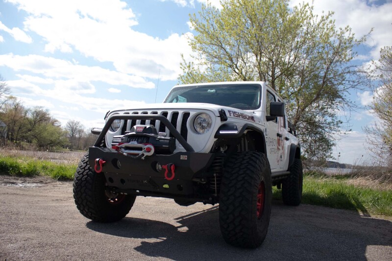Jeep Wrangler JL Fender Flares - Front - Fishbone Offroad - Aluminum Elite - Black - `18-`27